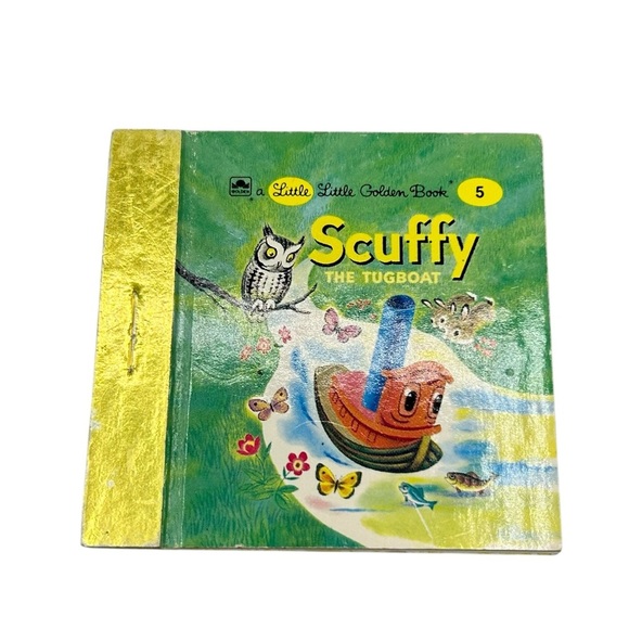 LITTLE LITTLE GOLDEN BOOK SCRUFFY THE TUGBOAT #5 CLASSIC CHILDREN’S STORY - Picture 1 of 3